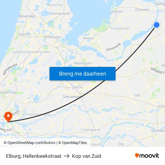 Elburg, Hellenbeekstraat to Kop van Zuid map