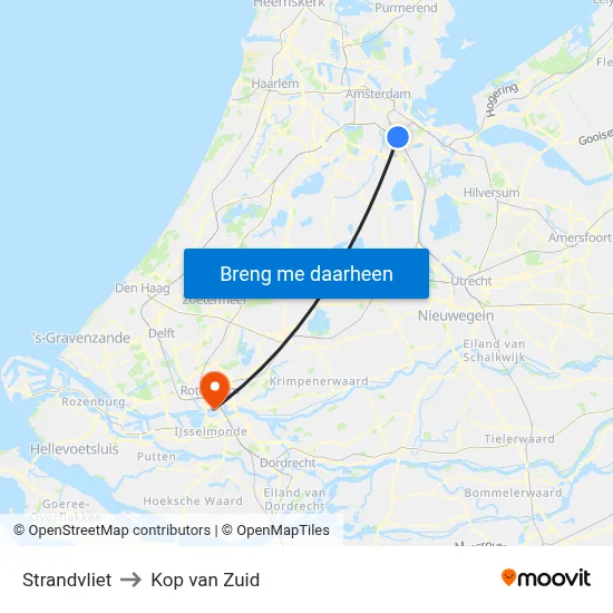Strandvliet to Kop van Zuid map