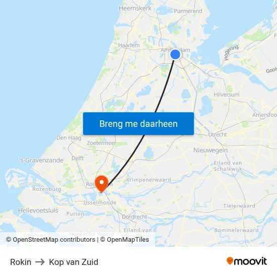 Rokin to Kop van Zuid map