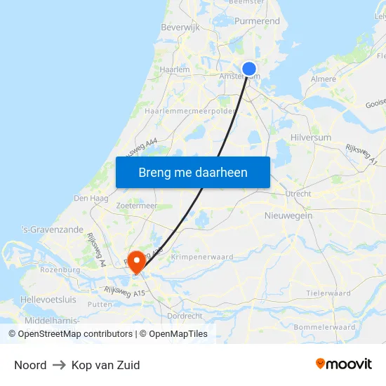 Noord to Kop van Zuid map
