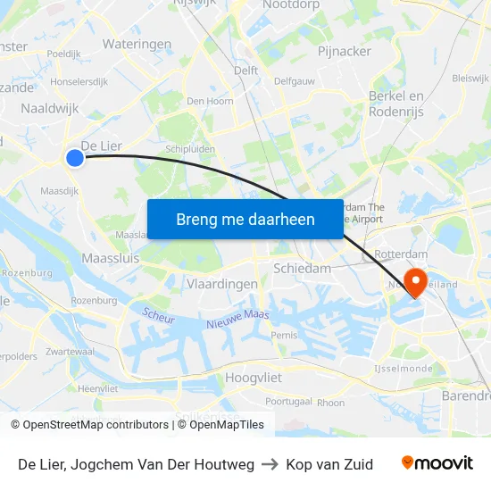 De Lier, Jogchem Van Der Houtweg to Kop van Zuid map