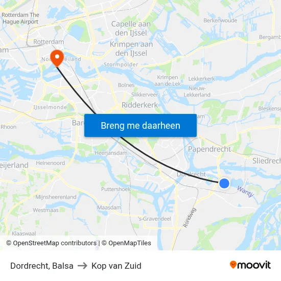 Dordrecht, Balsa to Kop van Zuid map