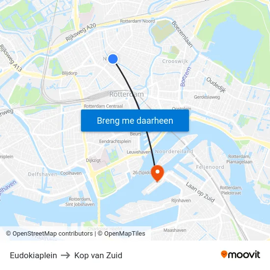 Eudokiaplein to Kop van Zuid map