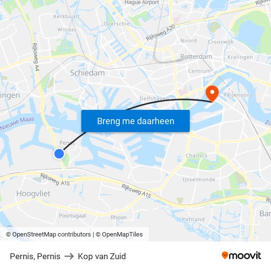 Pernis, Pernis to Kop van Zuid map