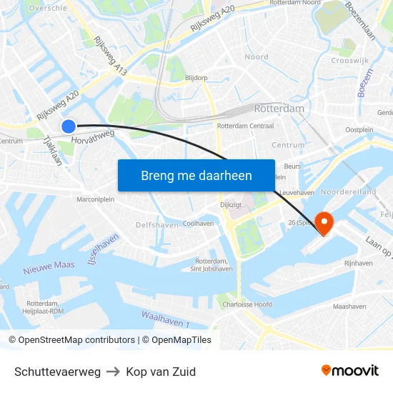 Schuttevaerweg to Kop van Zuid map