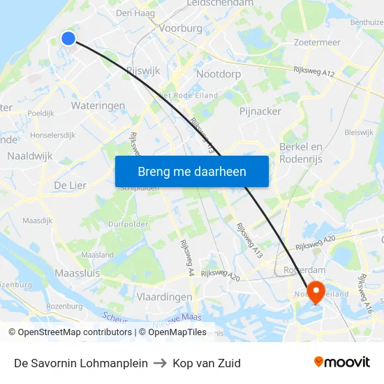 De Savornin Lohmanplein to Kop van Zuid map