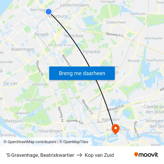 'S-Gravenhage, Beatrixkwartier to Kop van Zuid map