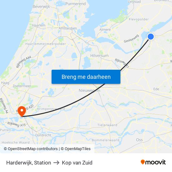 Harderwijk, Station to Kop van Zuid map