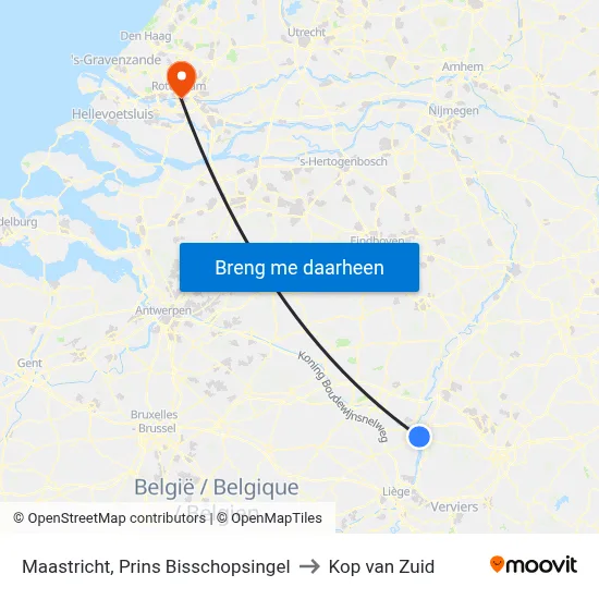 Maastricht, Prins Bisschopsingel to Kop van Zuid map