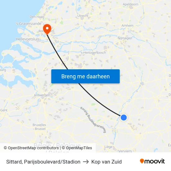 Sittard, Parijsboulevard/Stadion to Kop van Zuid map