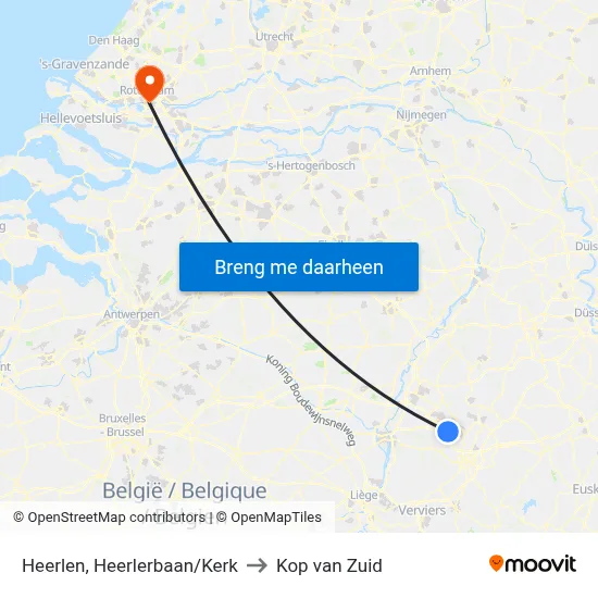 Heerlen, Heerlerbaan/Kerk to Kop van Zuid map