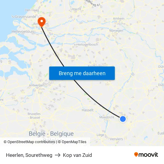 Heerlen, Sourethweg to Kop van Zuid map