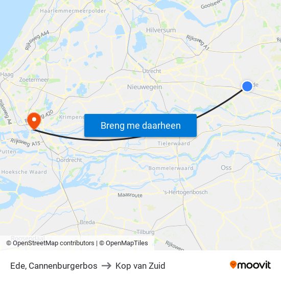 Ede, Cannenburgerbos to Kop van Zuid map