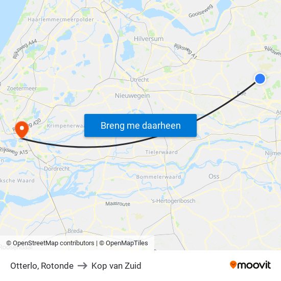 Otterlo, Rotonde to Kop van Zuid map