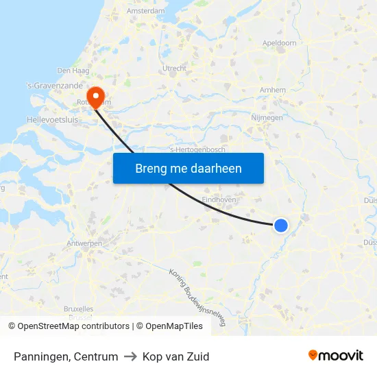 Panningen, Centrum to Kop van Zuid map