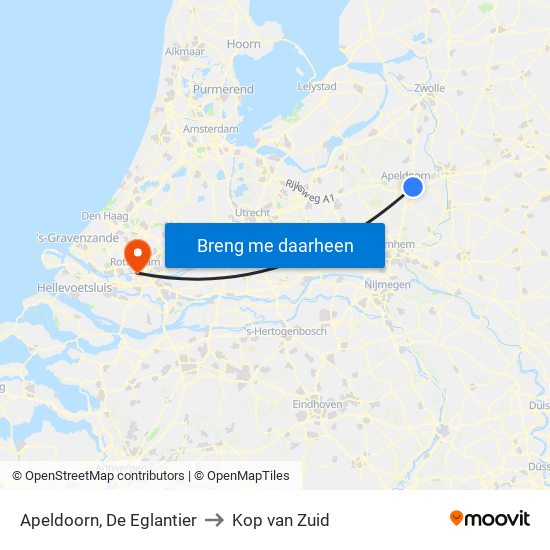 Apeldoorn, De Eglantier to Kop van Zuid map