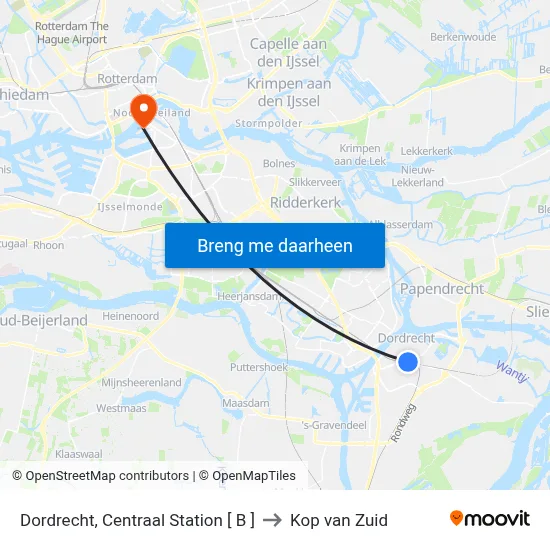Dordrecht, Centraal Station [ B ] to Kop van Zuid map