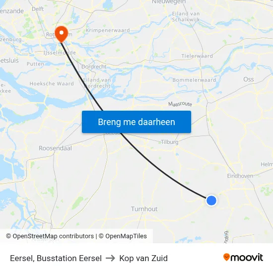 Eersel, Busstation Eersel to Kop van Zuid map
