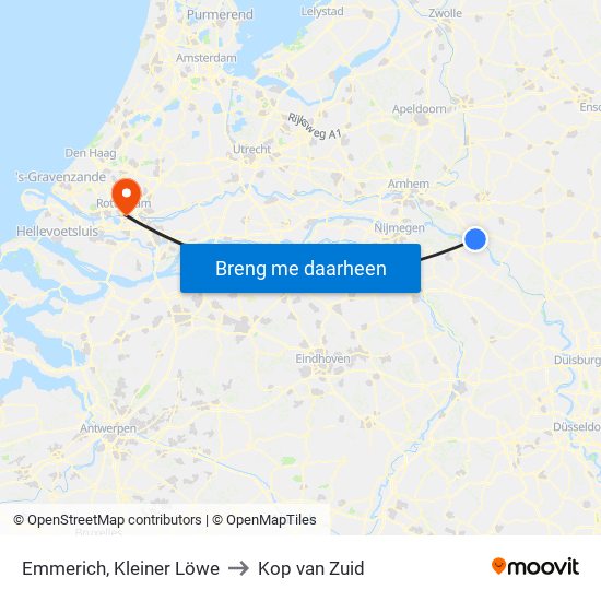 Emmerich, Kleiner Löwe to Kop van Zuid map