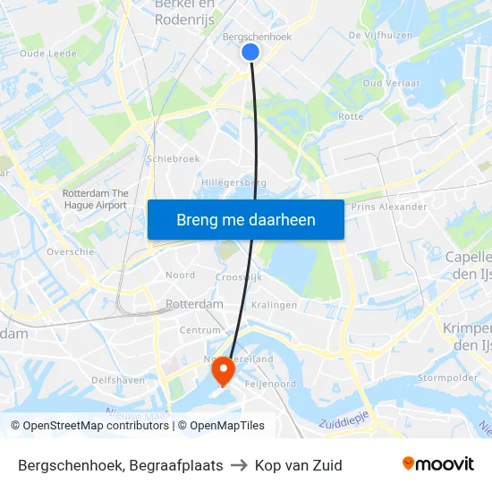Bergschenhoek, Begraafplaats to Kop van Zuid map