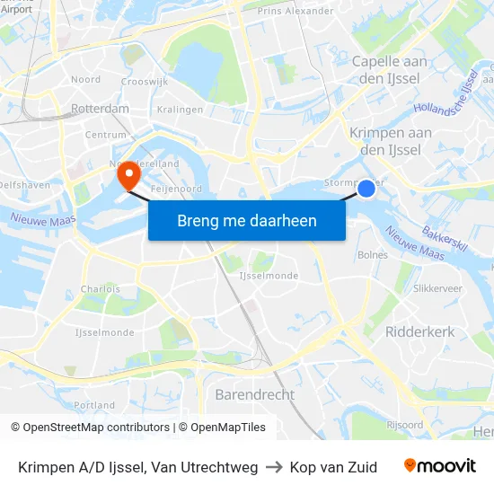 Krimpen A/D Ijssel, Van Utrechtweg to Kop van Zuid map