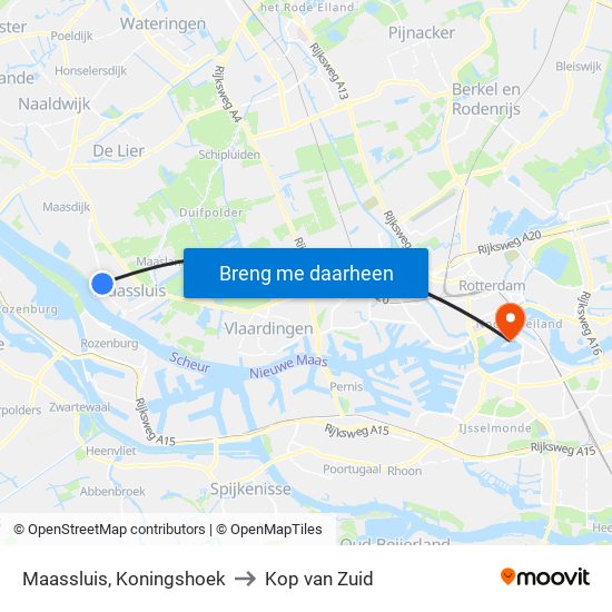 Maassluis, Koningshoek to Kop van Zuid map