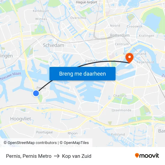 Pernis, Pernis Metro to Kop van Zuid map