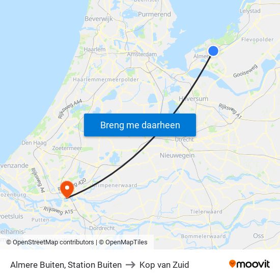 Almere Buiten, Station Buiten to Kop van Zuid map