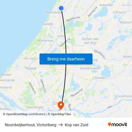 Noordwijkerhout, Victoriberg to Kop van Zuid map