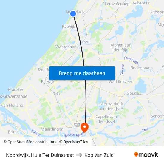 Noordwijk, Huis Ter Duinstraat to Kop van Zuid map