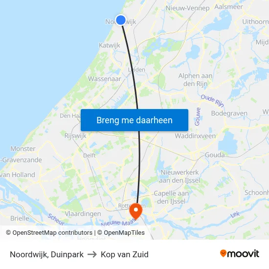 Noordwijk, Duinpark to Kop van Zuid map