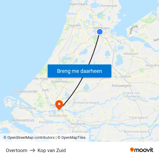 Overtoom to Kop van Zuid map