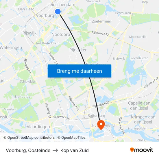 Voorburg, Oosteinde to Kop van Zuid map