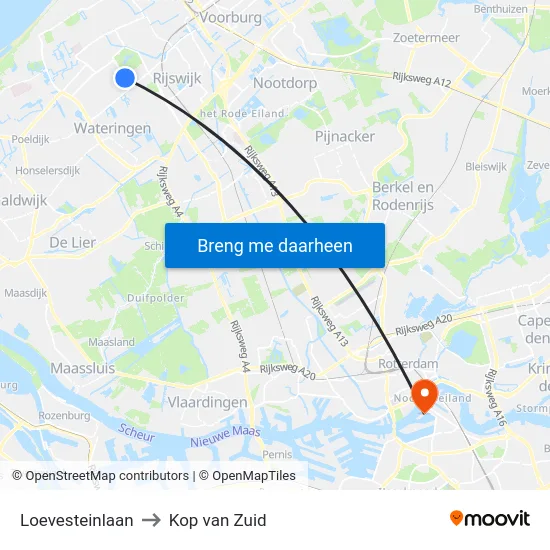 Loevesteinlaan to Kop van Zuid map
