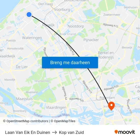 Laan Van Eik En Duinen to Kop van Zuid map