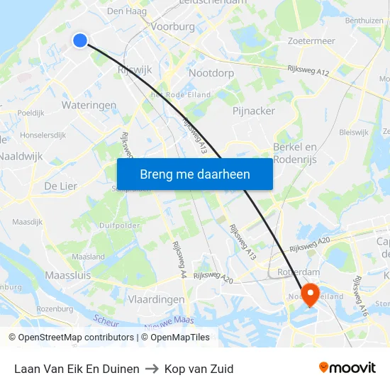 Laan Van Eik En Duinen to Kop van Zuid map