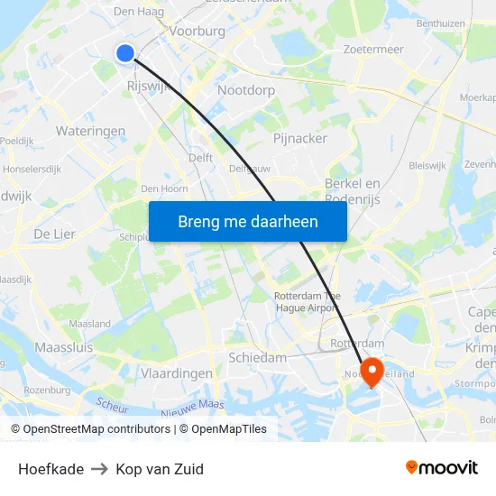 Hoefkade to Kop van Zuid map