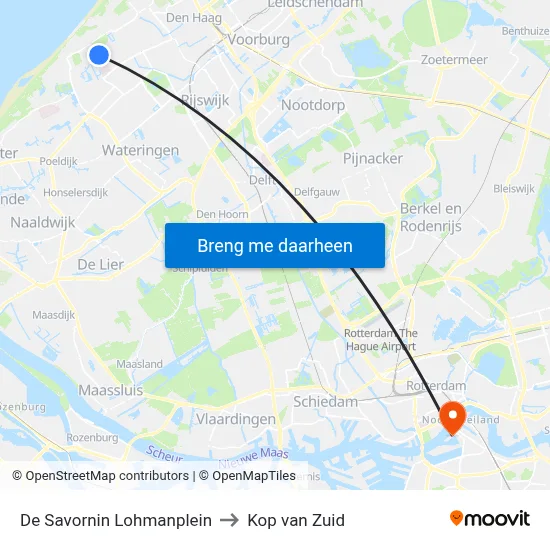 De Savornin Lohmanplein to Kop van Zuid map