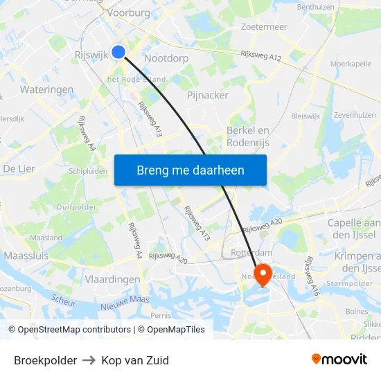Broekpolder to Kop van Zuid map