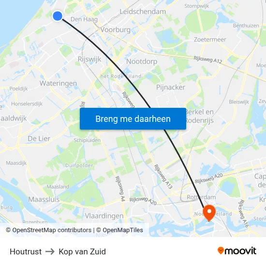 Houtrust to Kop van Zuid map