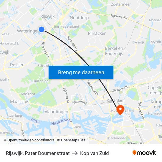 Rijswijk, Pater Doumenstraat to Kop van Zuid map