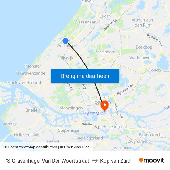 'S-Gravenhage, Van Der Woertstraat to Kop van Zuid map