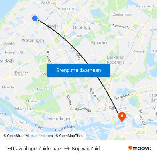'S-Gravenhage, Zuiderpark to Kop van Zuid map