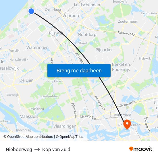 Nieboerweg to Kop van Zuid map