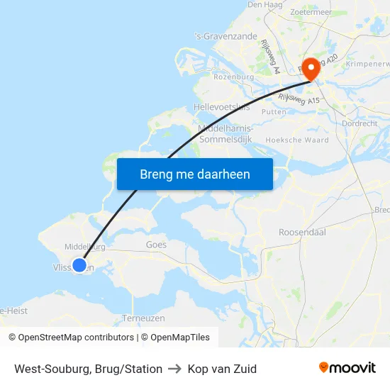 West-Souburg, Brug/Station to Kop van Zuid map