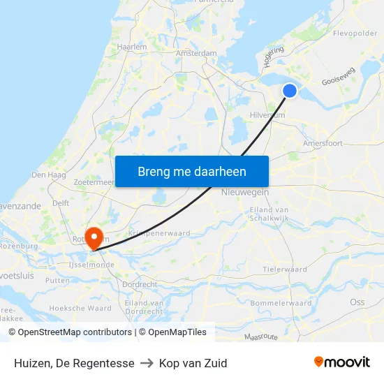 Huizen, De Regentesse to Kop van Zuid map