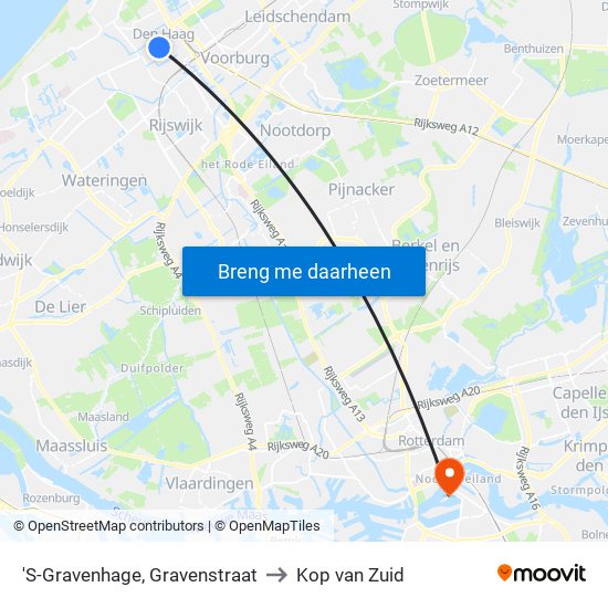 'S-Gravenhage, Gravenstraat to Kop van Zuid map