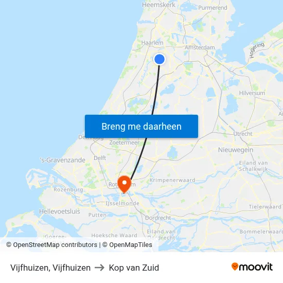 Vijfhuizen, Vijfhuizen to Kop van Zuid map