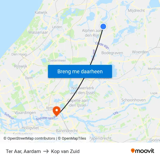 Ter Aar, Aardam to Kop van Zuid map
