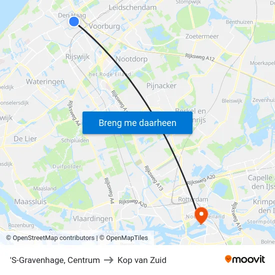 'S-Gravenhage, Centrum to Kop van Zuid map